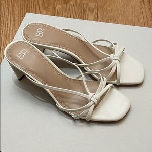 BP Women's White Strappy Heels
